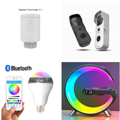 Smart LED Lamp with Speaker and Wireless Charging